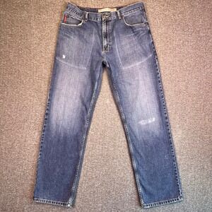 Chaps Jeans Mens 36x34 Blue Faded Relaxed Fit Casual Denim Straight Fits36x32.25